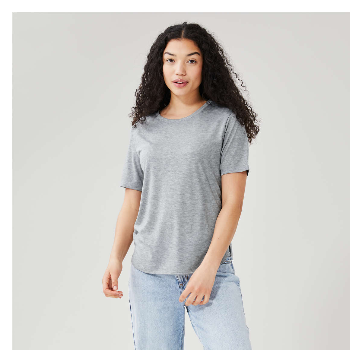 Relaxed Tee in Light Grey Mix from Joe Fresh